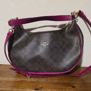 Coach Brown and Purple Shoulder Bag